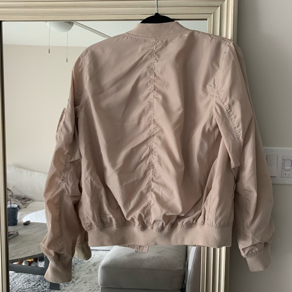 SOLD* Nude Tan Bomber Jacket - Picture 3 of 3